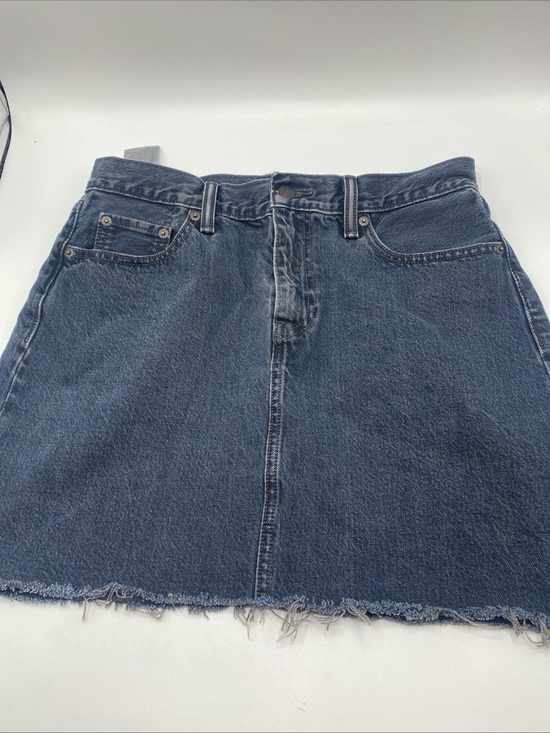 Levi's Dresses & Skirts - Levis High Rise Fray Cut Hem Black Jean Skirt Y2K Size 29 Denim